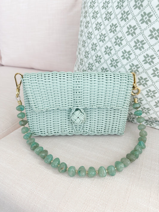 Clutch Strap | Jade Green Pebble Gemstone