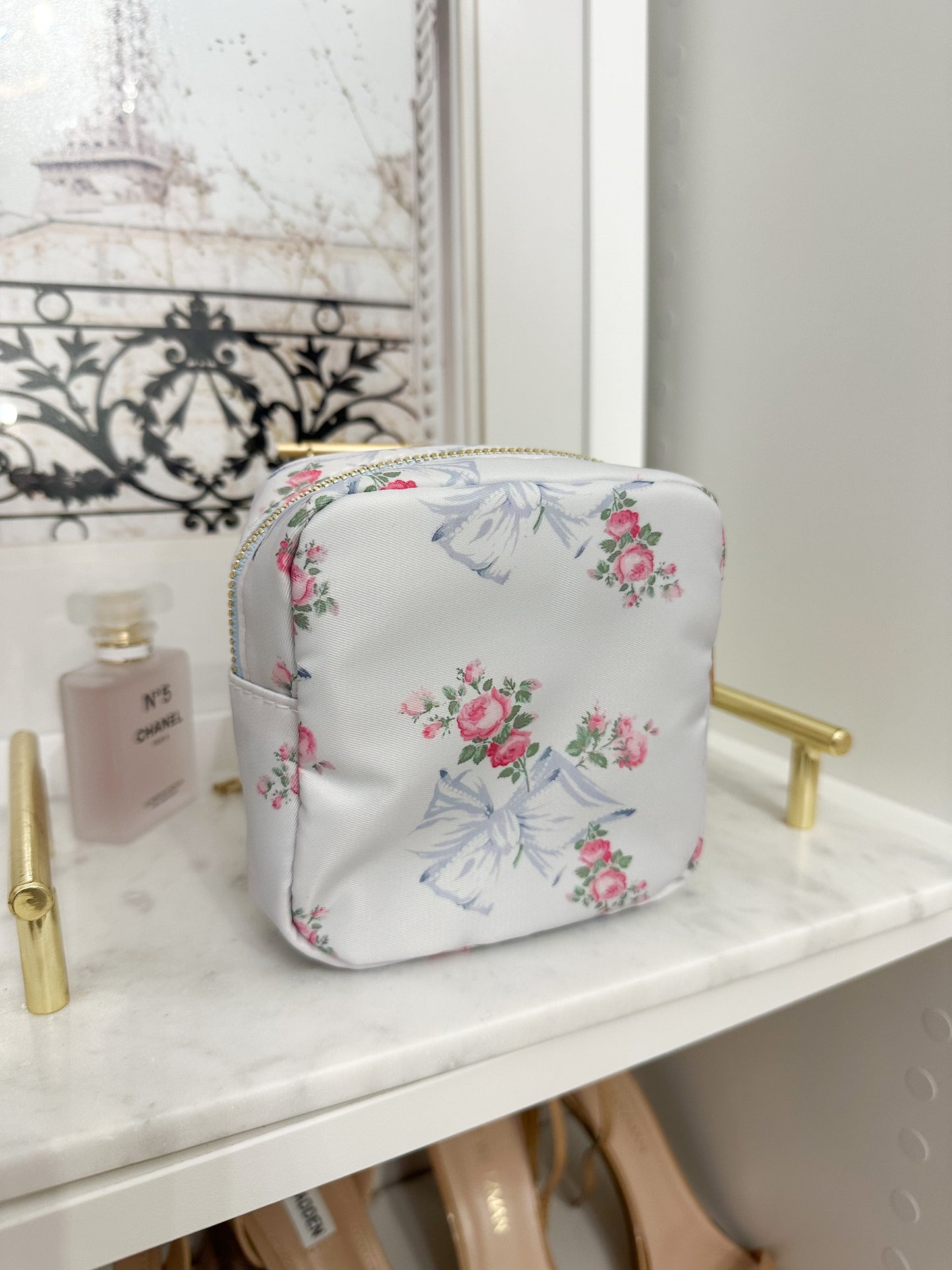 Coquette Cottage Mini Pouch | sky blue