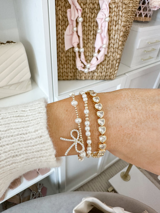 Forever in Love Bezel Heart Tennis Bracelet