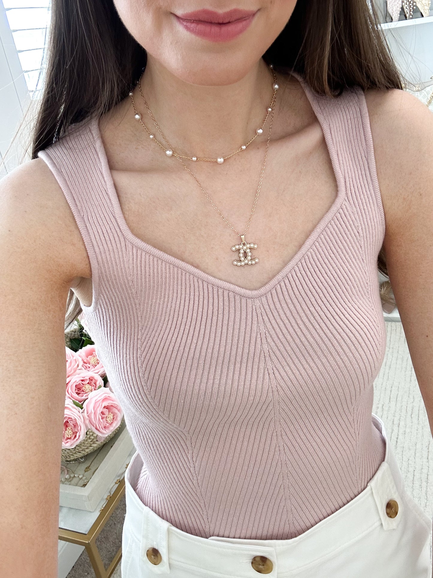 Pink Skies Ribbed Knit Tank