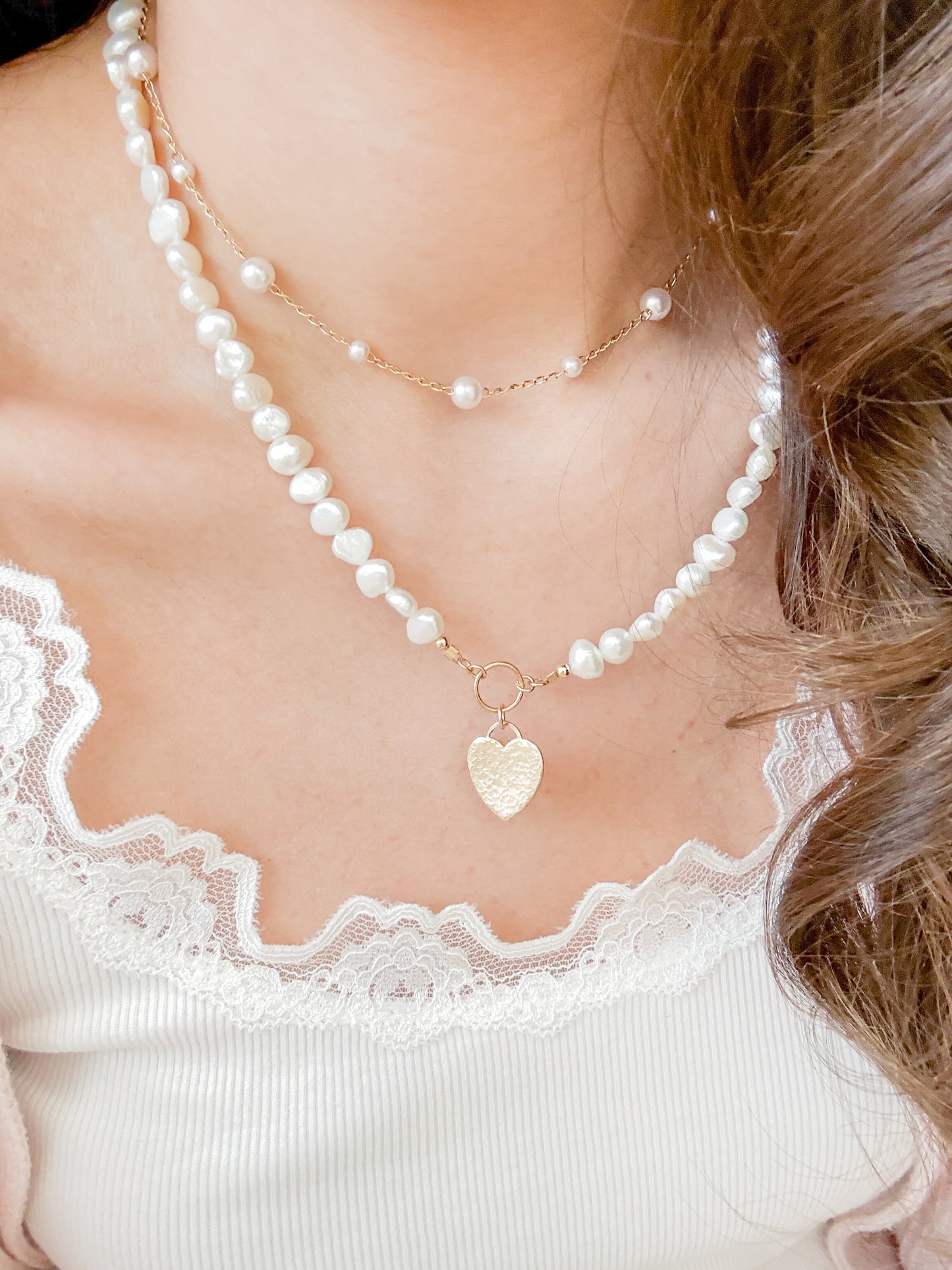Enchanted Pearl Heart Necklace