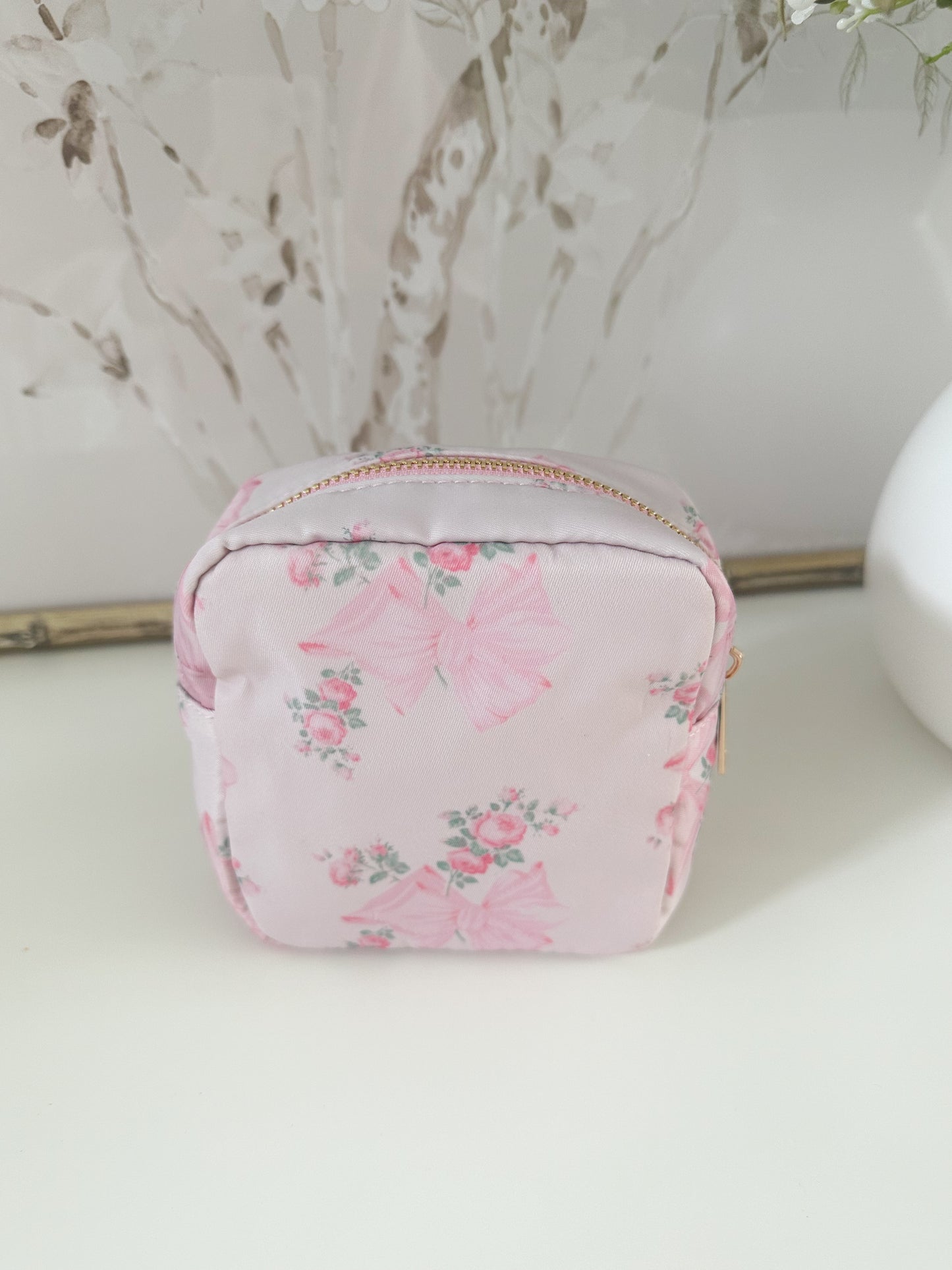 Floral Bow Mini Pouch