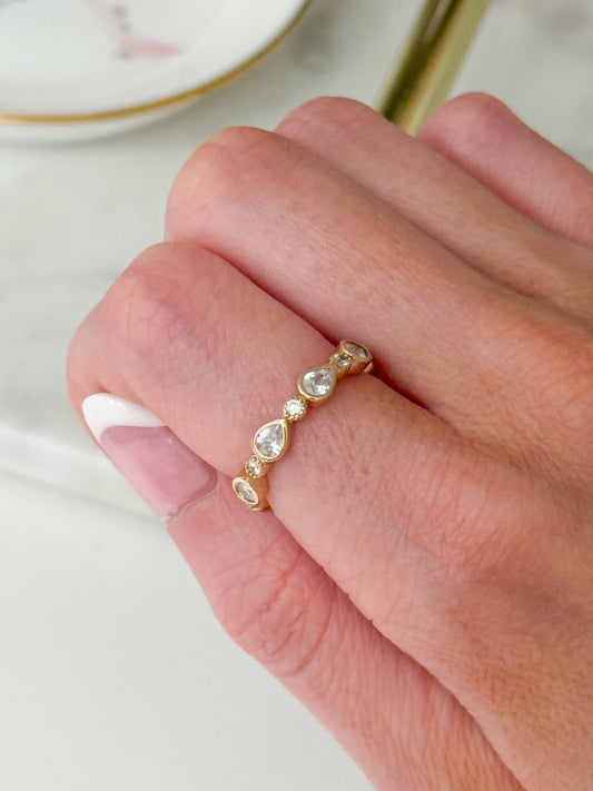 Madeleine Pear Stacking Ring