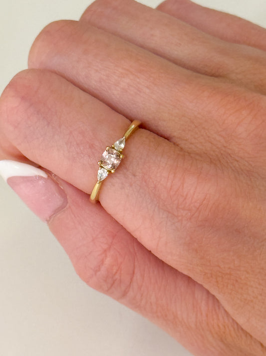 Rosewater Pink Cushion Ring