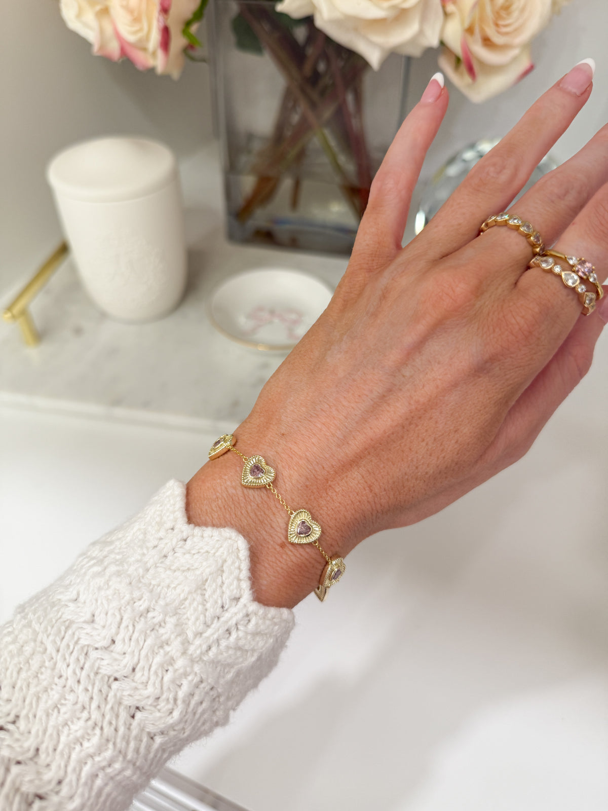 The Love Note Pink Heart Bracelet