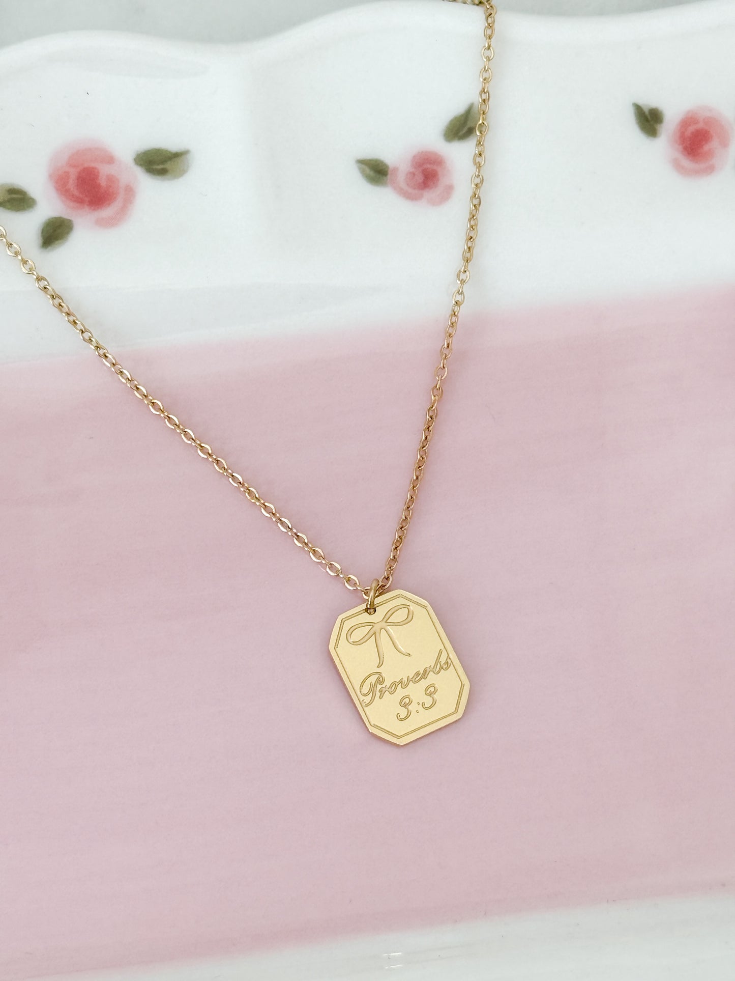 Proverbs 3:3 Necklace, Steadfast Love Faithfulness Necklace