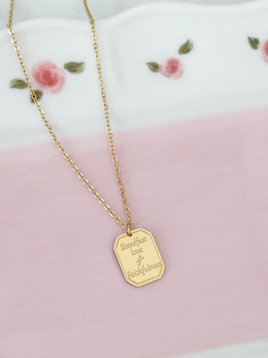 Proverbs 3:3 Necklace, Steadfast Love Faithfulness Necklace