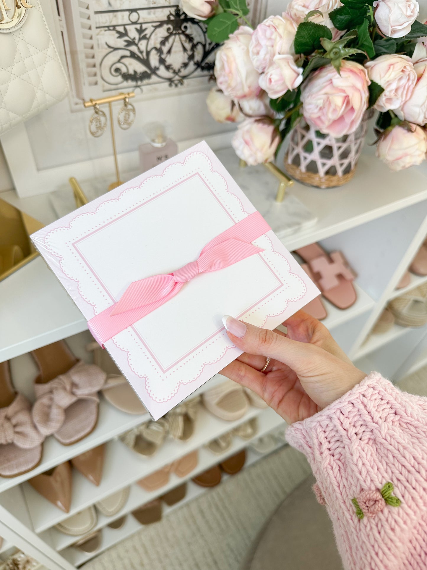 Blush Scallop Border Luxe Notepad