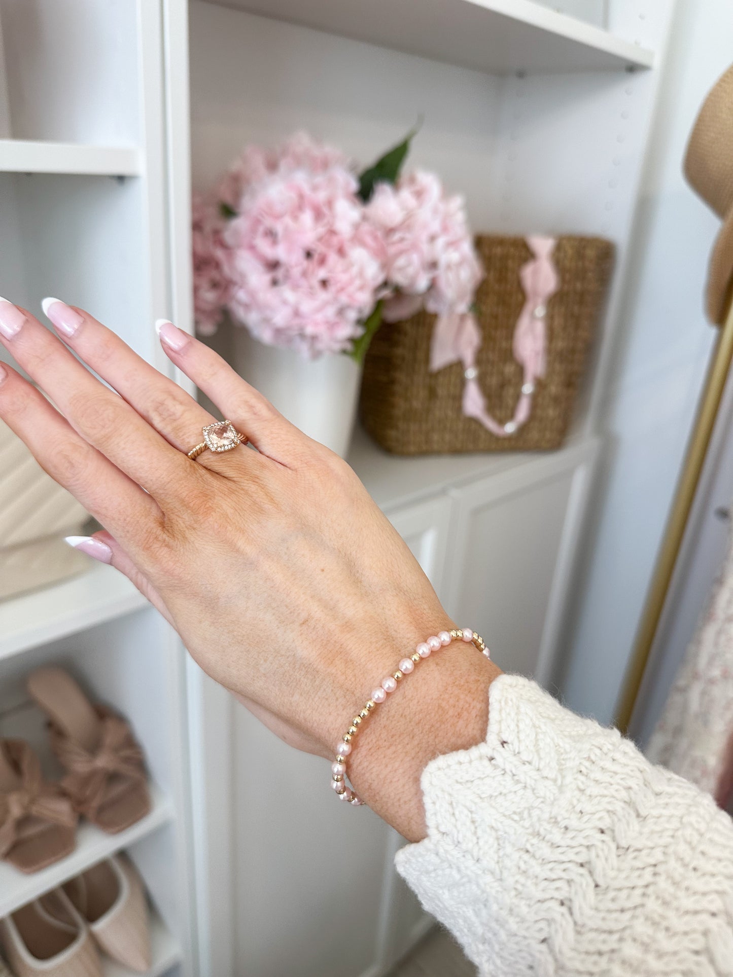 BLUSH Emma Pearl Beaded Stretch Bracelet