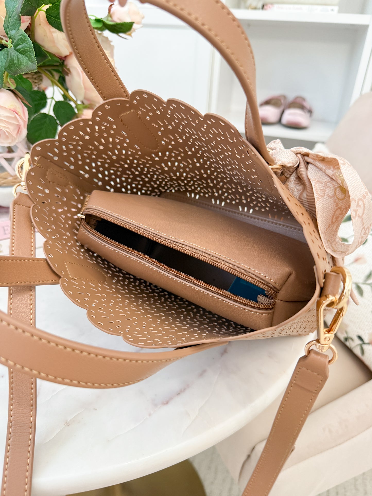 Scallop Charm Handbag