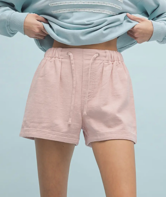 100% Cotton Rose Quartz Shorts (final sale)
