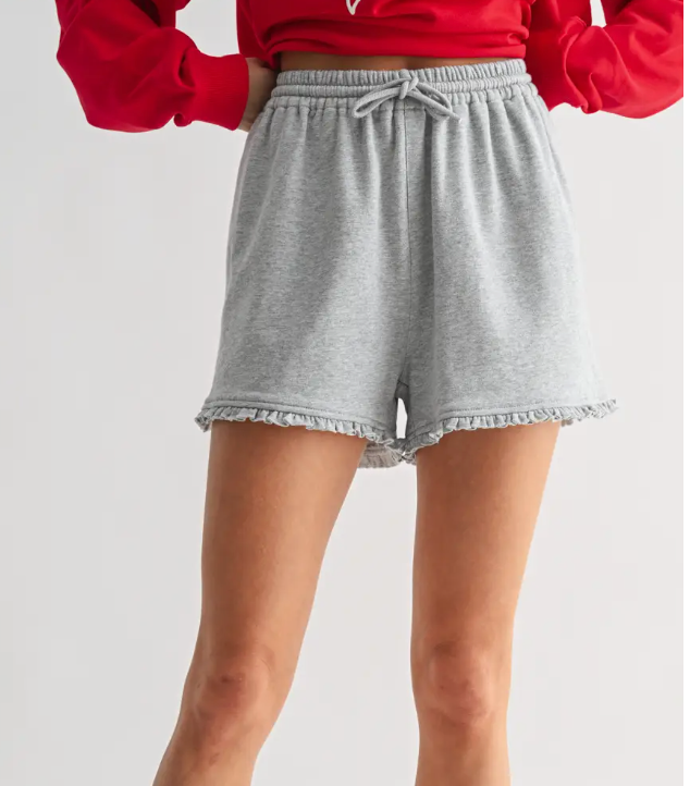 Fleur Ruffle Cotton Shorts | White