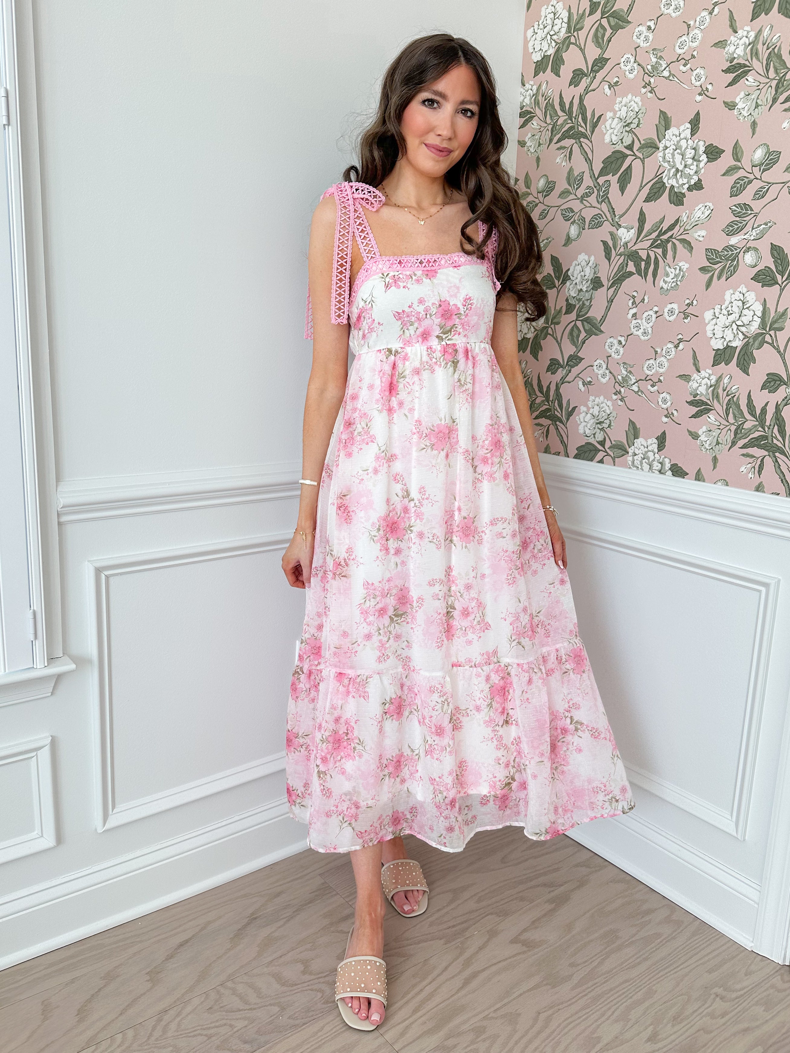 Rose Garden Bow Shoulder Dress