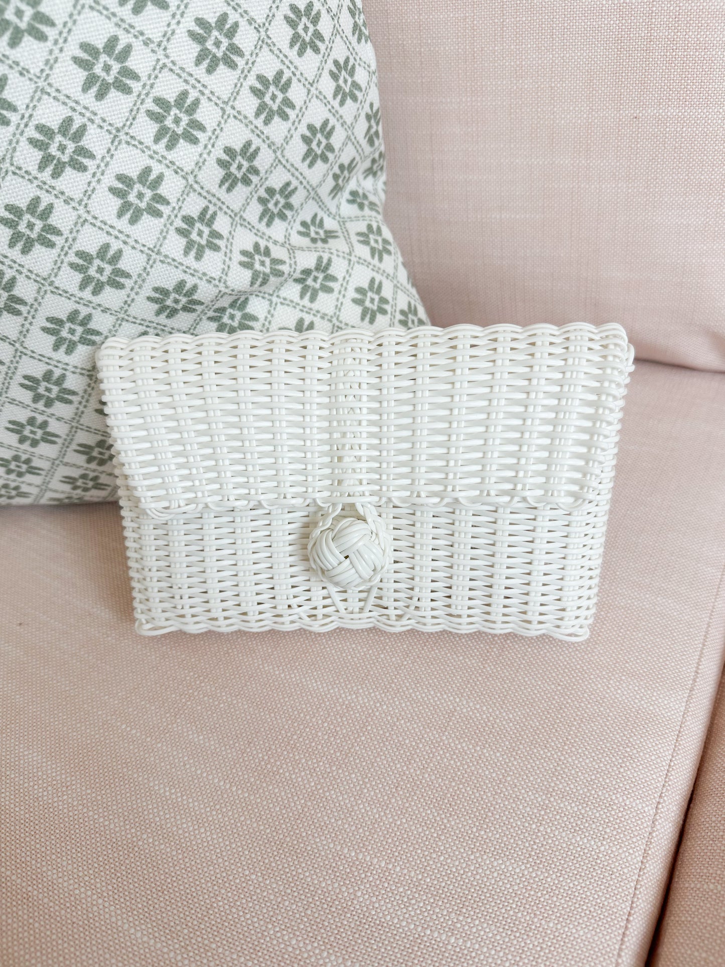 Summer Garden Woven Clutch | Magnolia White