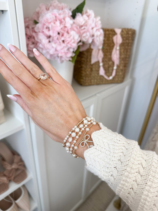 BLUSH Emma Pearl Beaded Stretch Bracelet