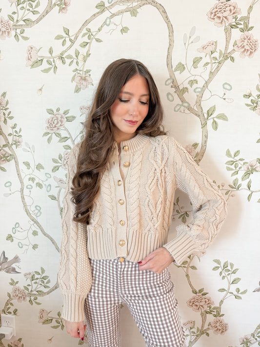 Celine Luxe 100% Cotton Cardigan | Maple Cream