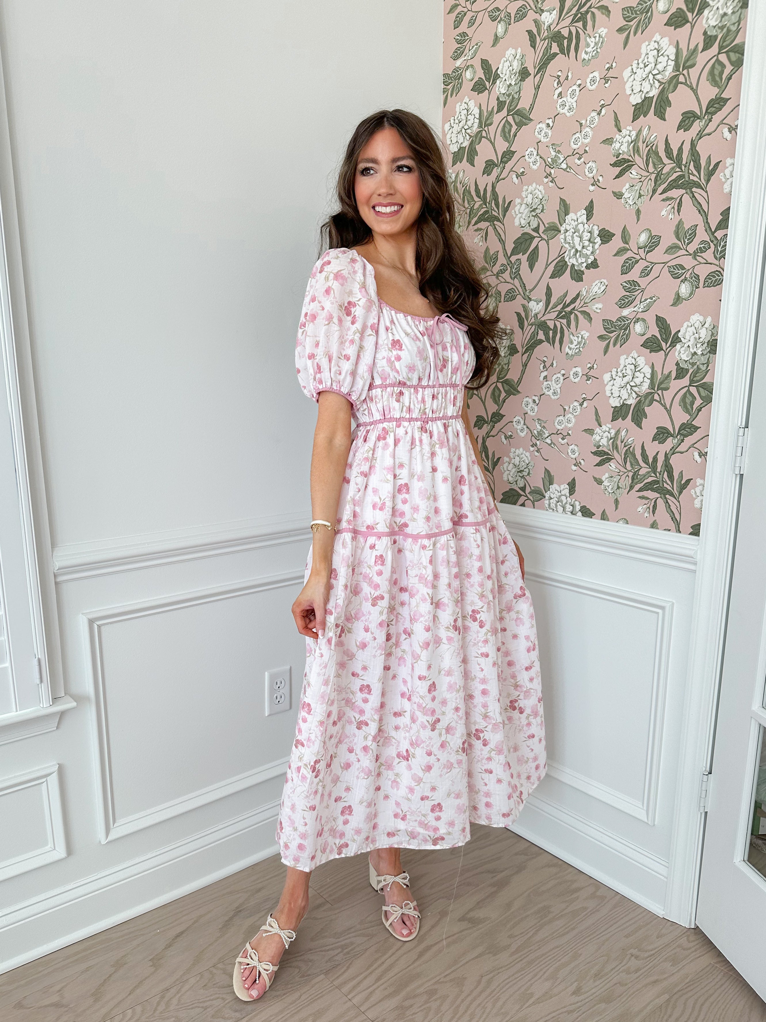 Pink Petal Midi Dress