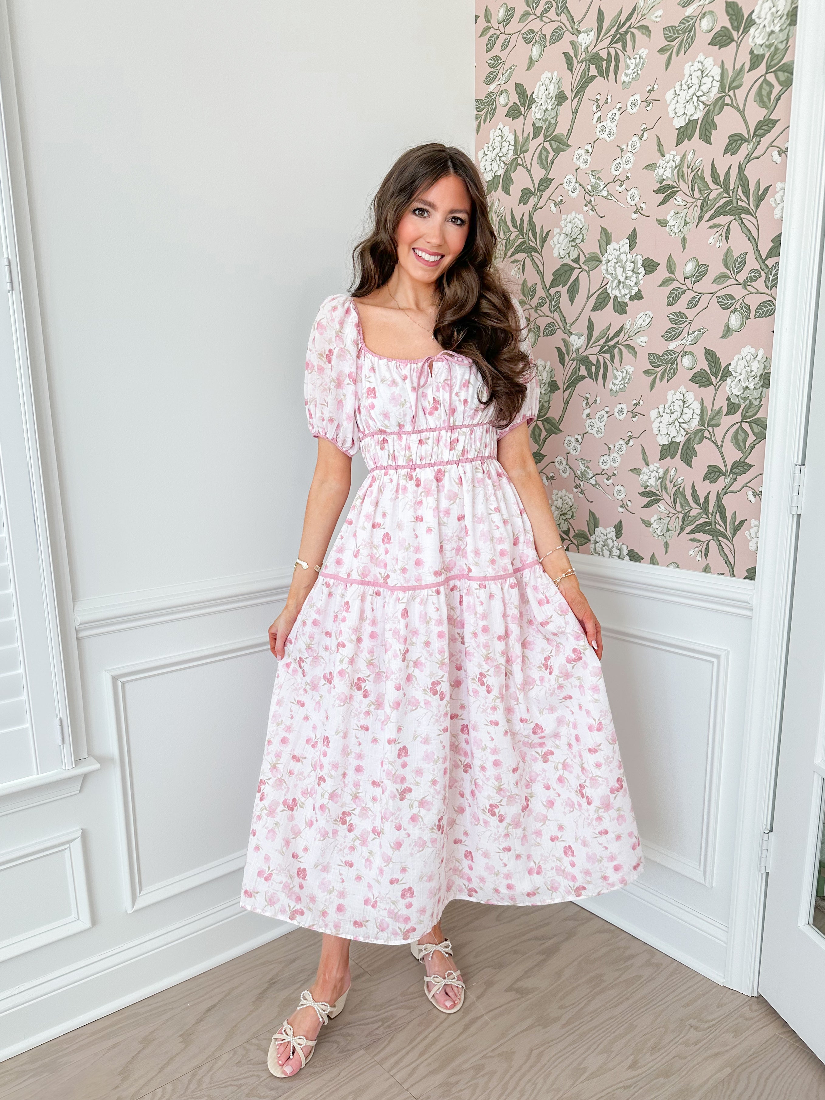 Pink Petal Midi Dress