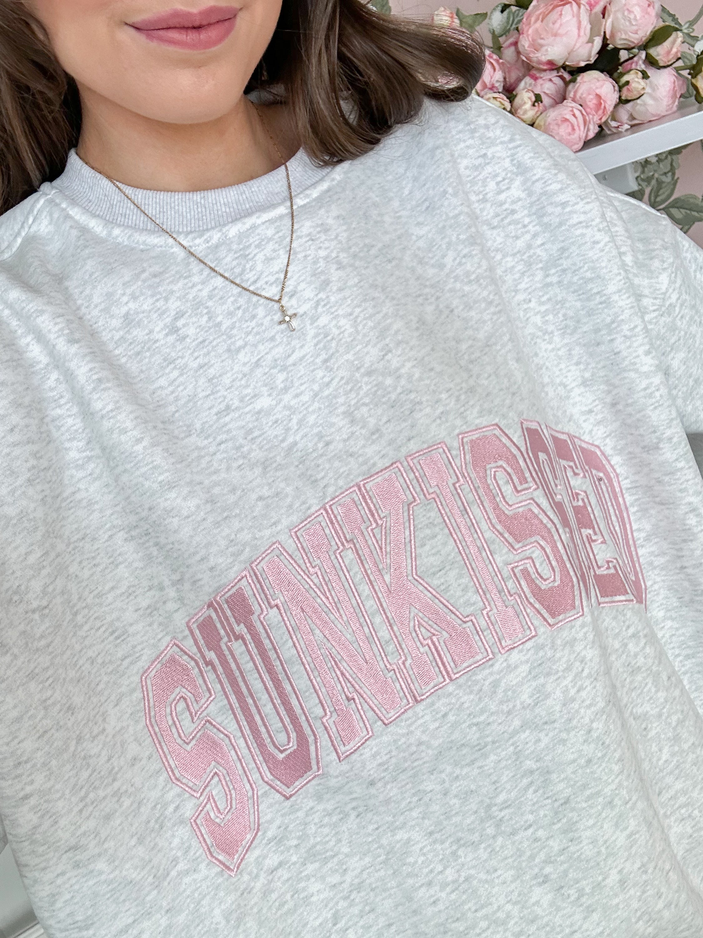 Sunkissed Sweatshirt | pink & grey