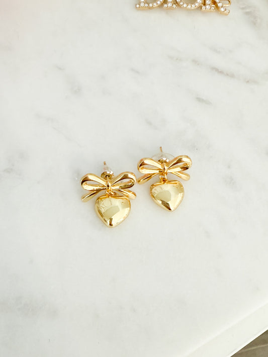 Ribbon Romance Bow Stud Earrings