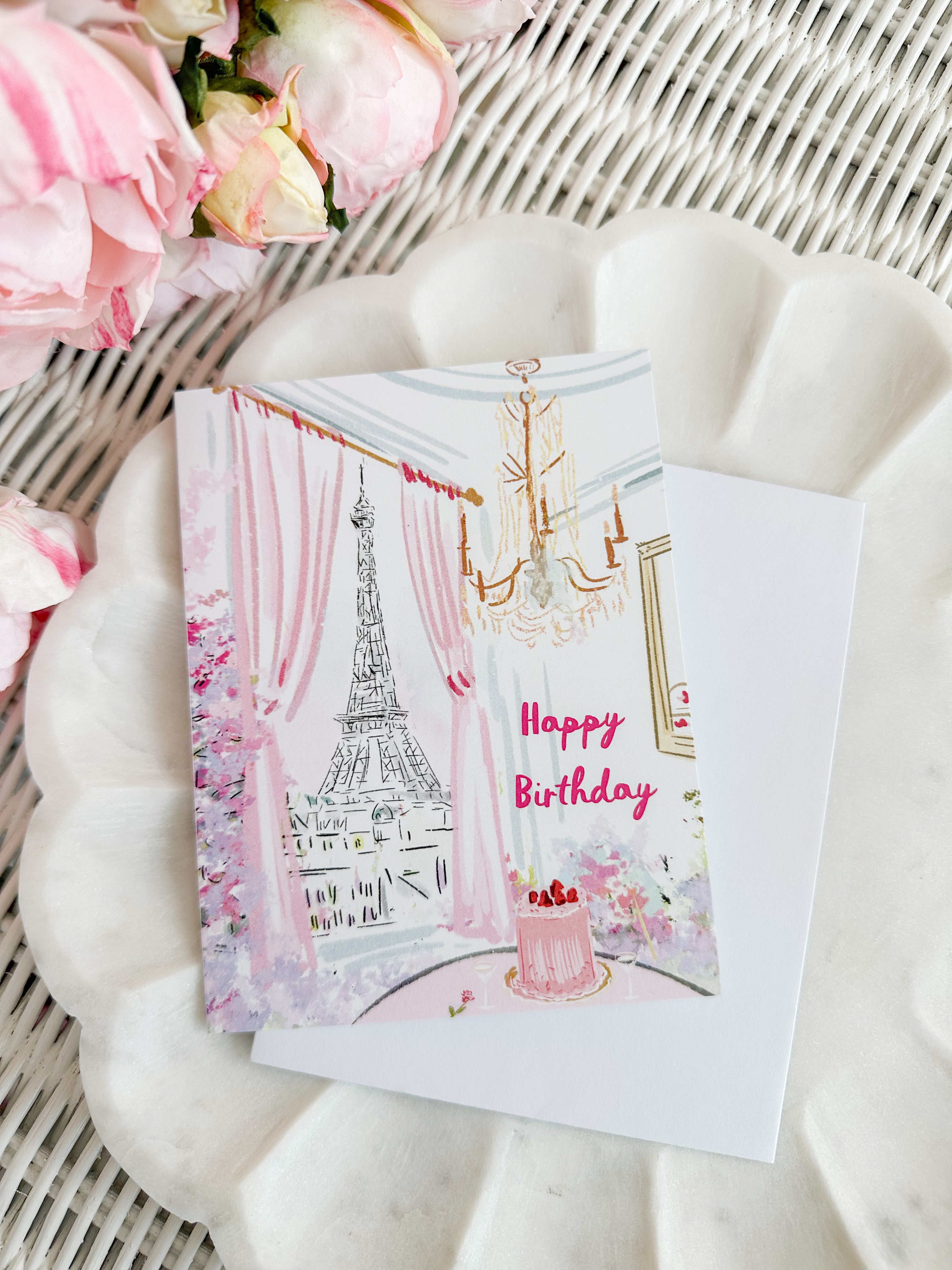 Pink Paris Birthday Card