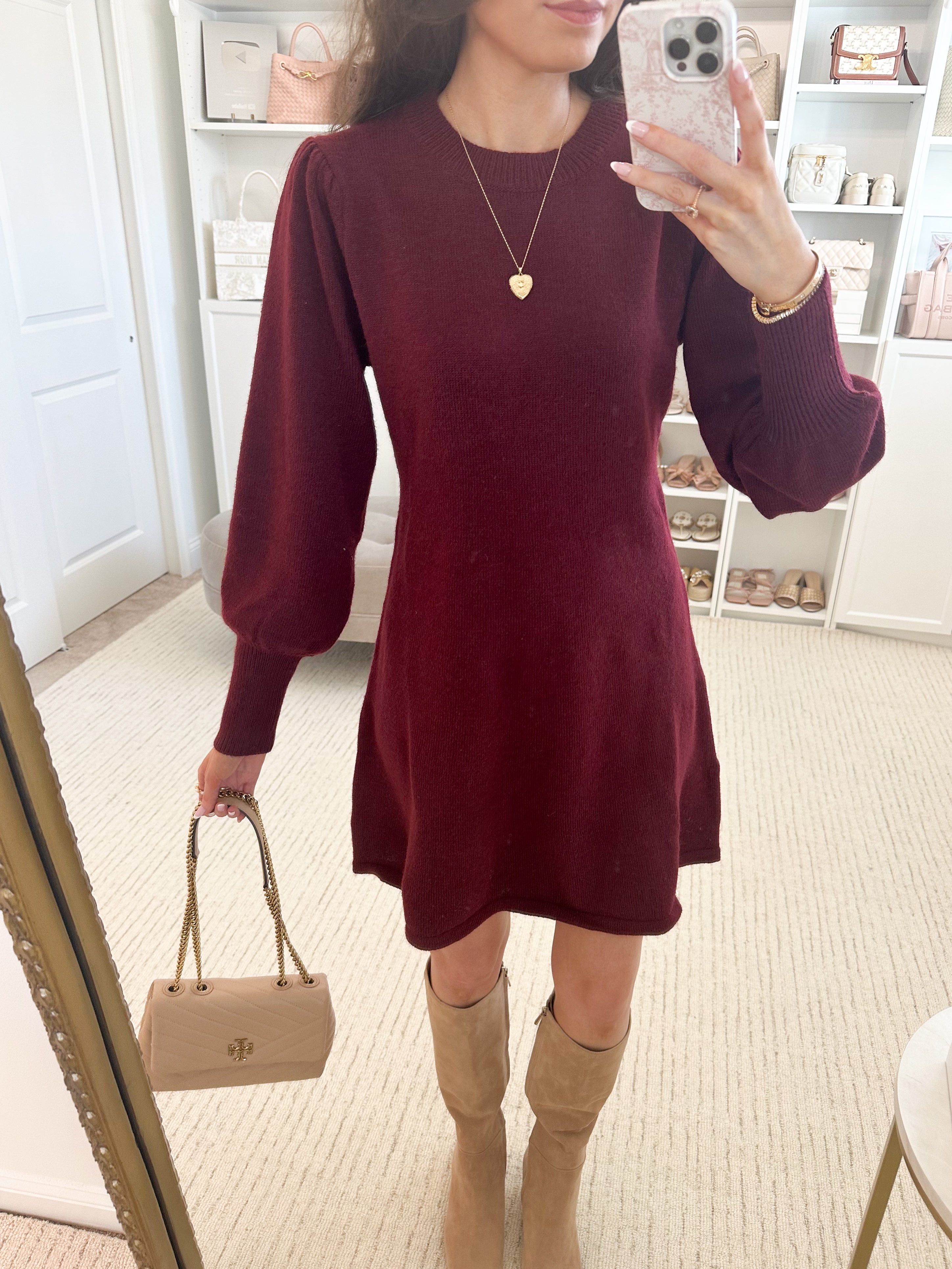 Burgundy Beauty Sweater Dress