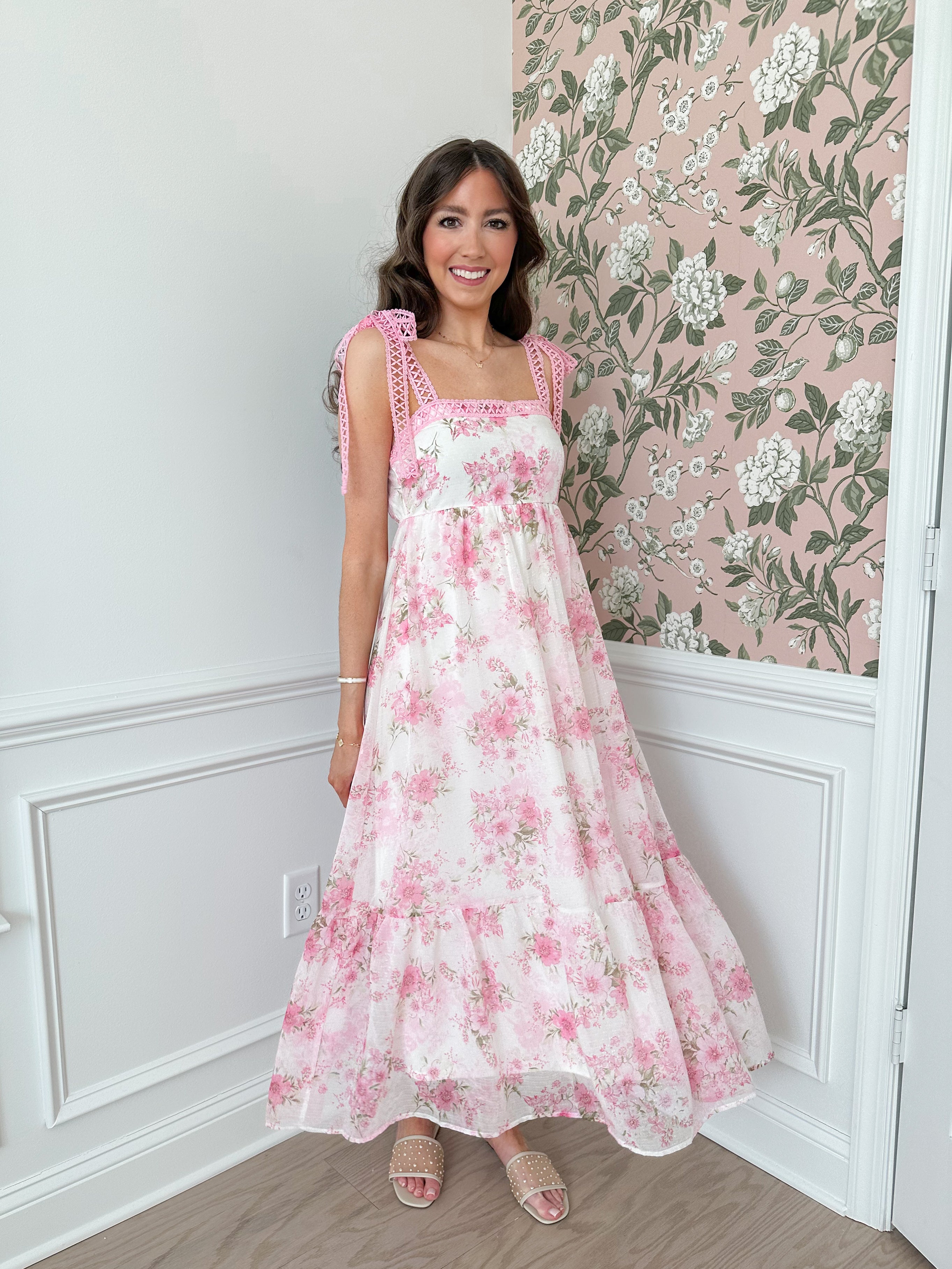 Rose Garden Bow Shoulder Dress