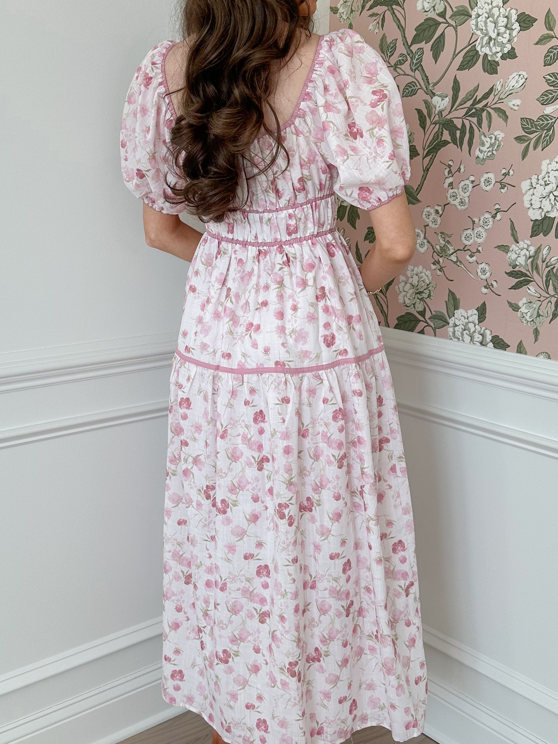 Pink Petal Midi Dress