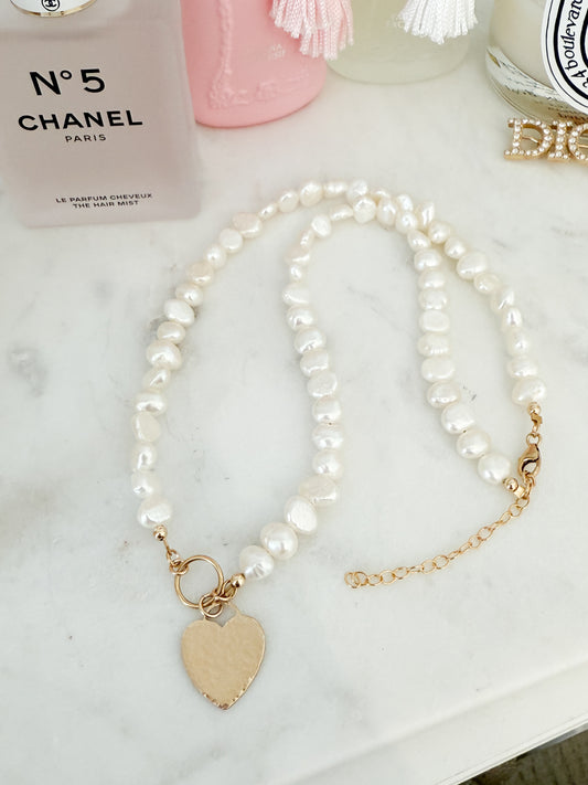 Enchanted Pearl Heart Necklace