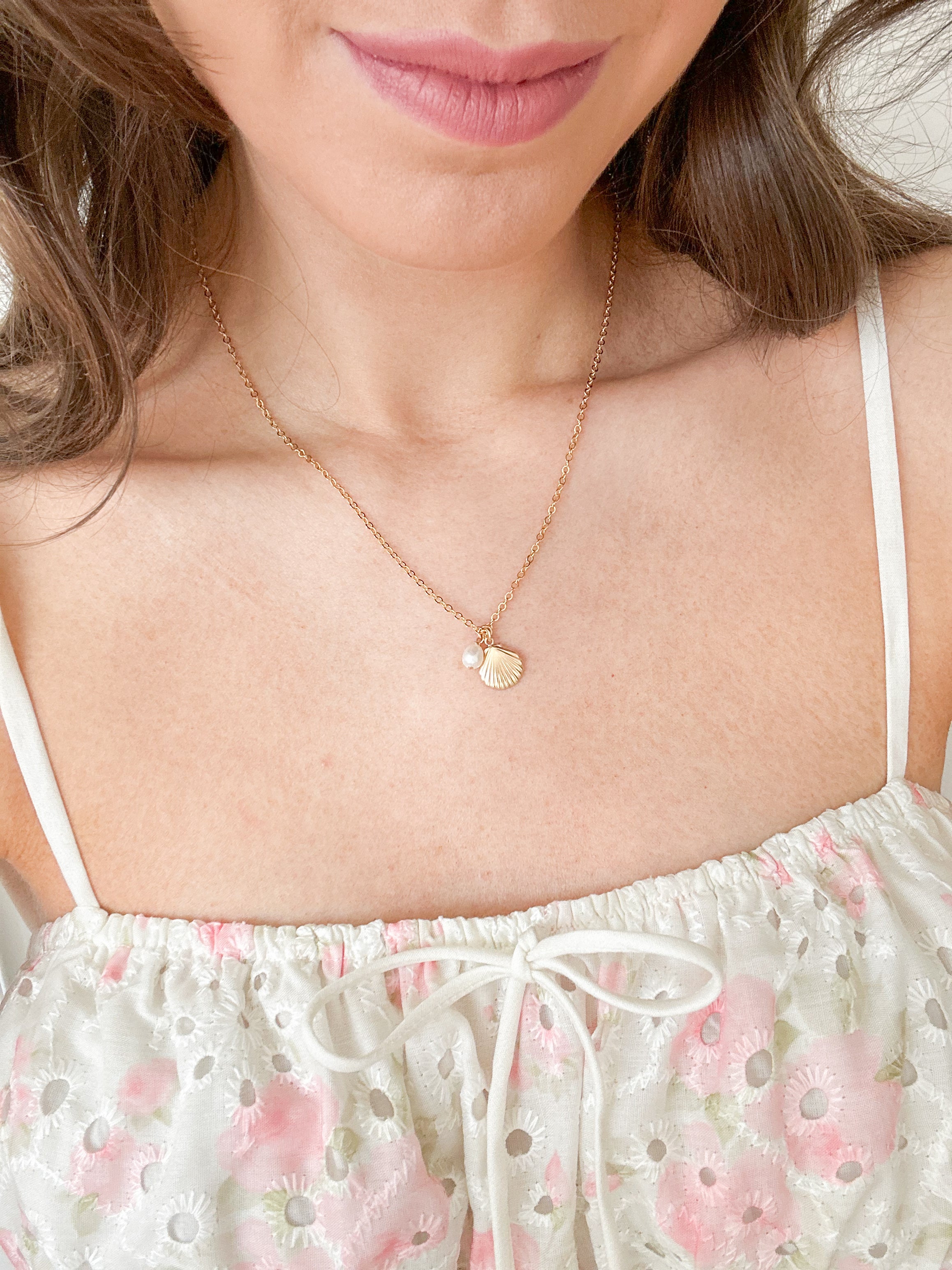 Salt Air Shell + Pearl Necklace 🐚