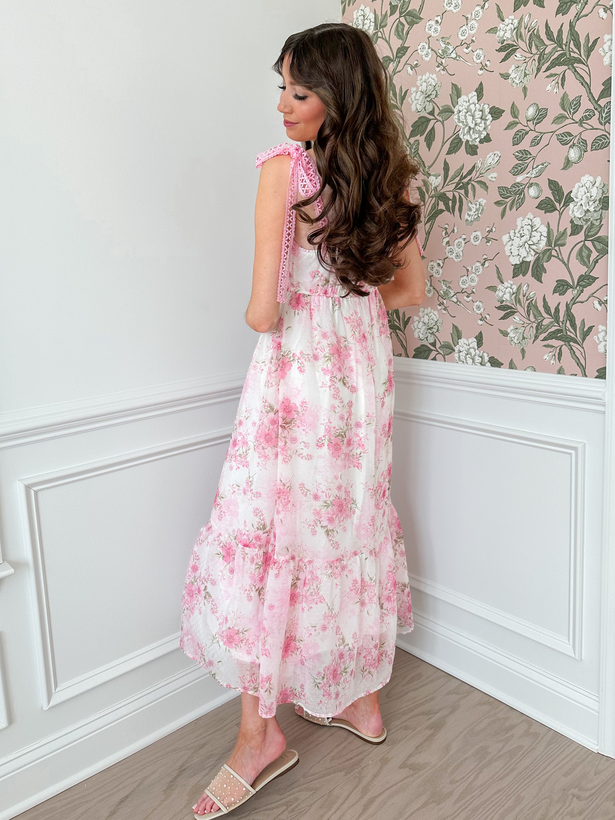 Rose Garden Bow Shoulder Dress