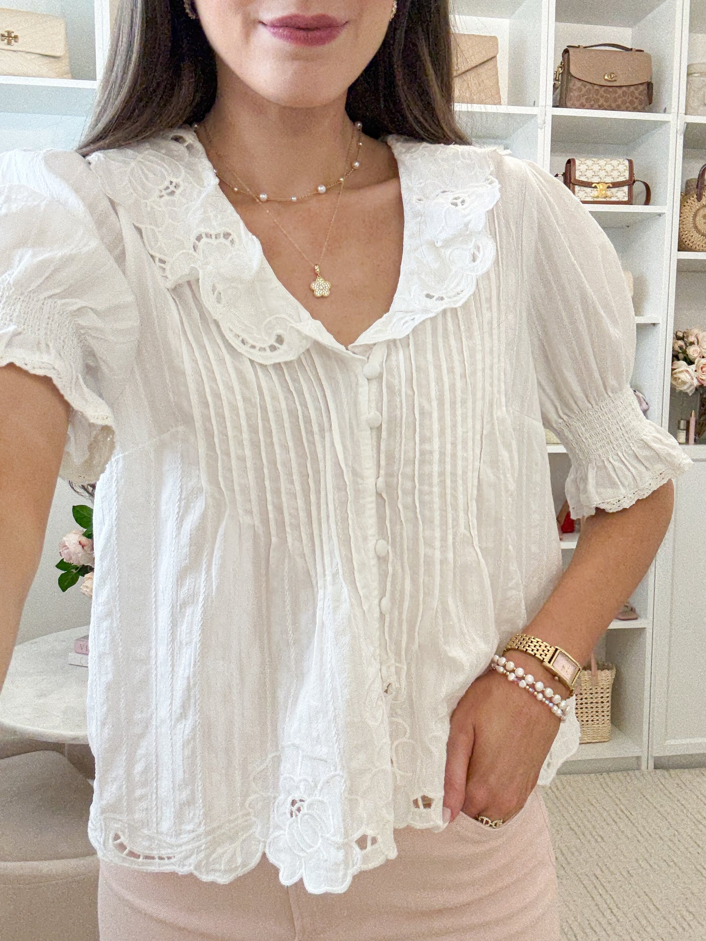 Gardenia Puff Sleeve Top