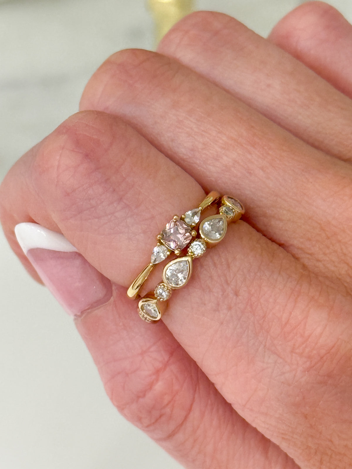 Rosewater Pink Cushion Ring