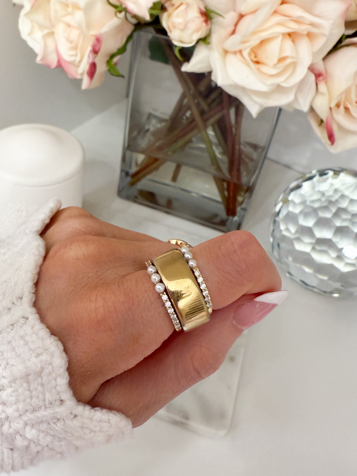 Camille Pearl Stacking Ring