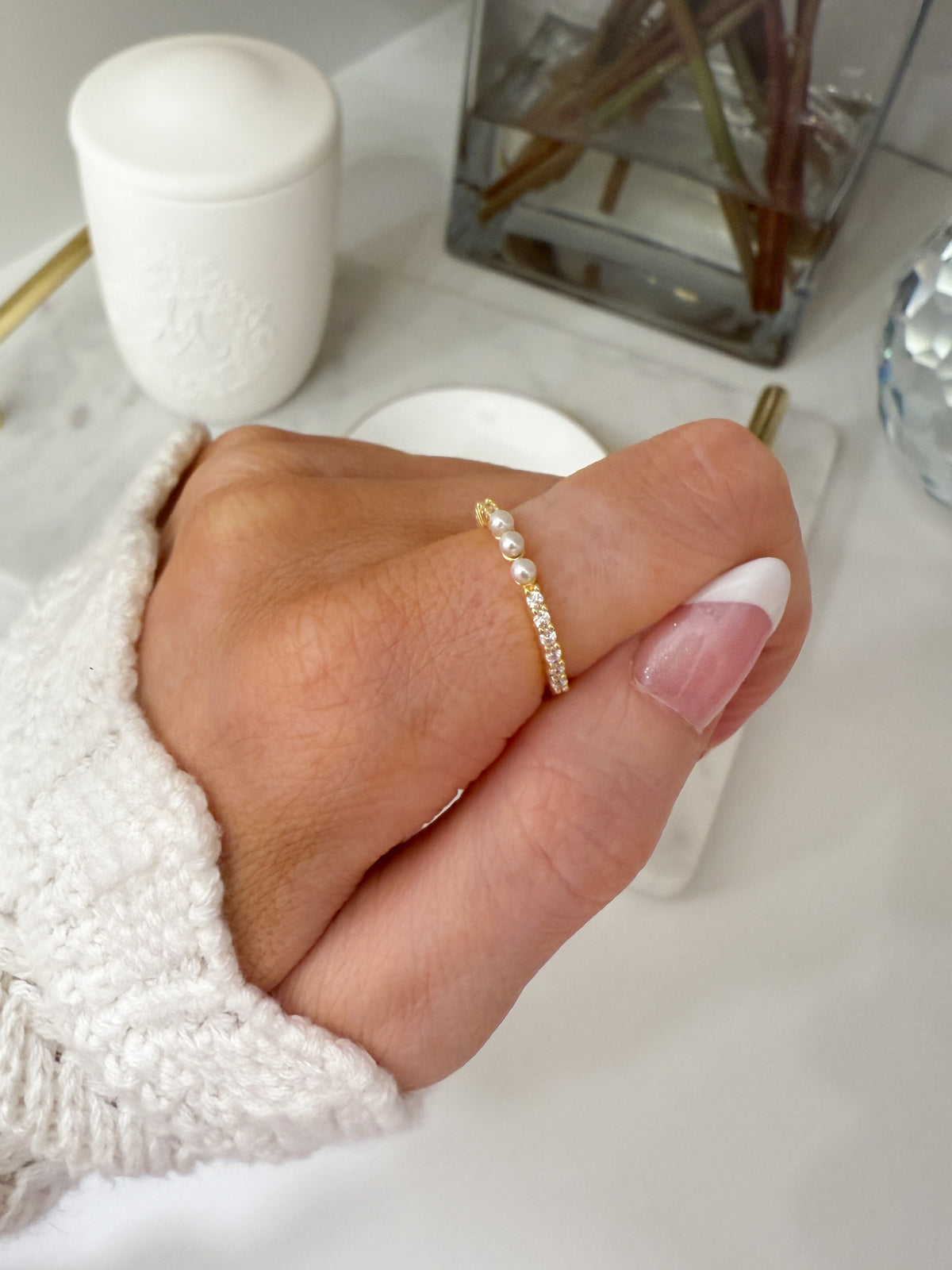 Camille Pearl Stacking Ring