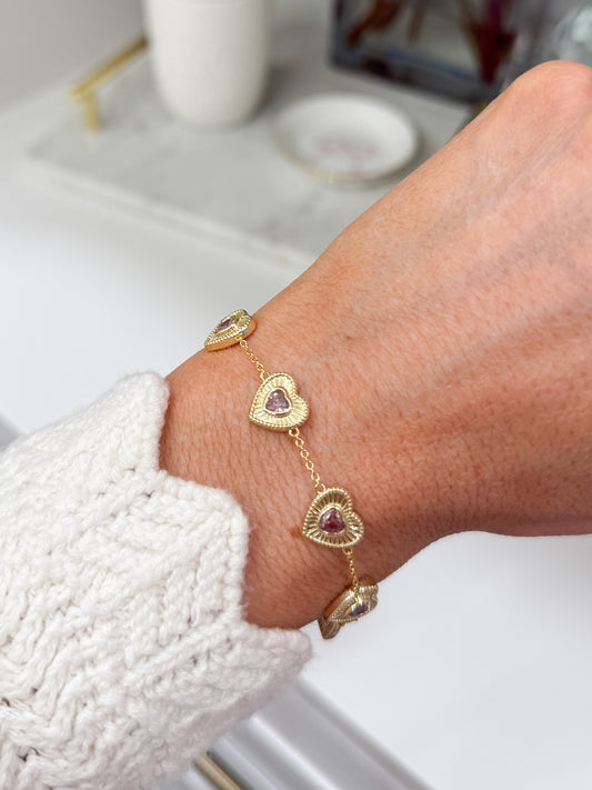 The Love Note Pink Heart Bracelet