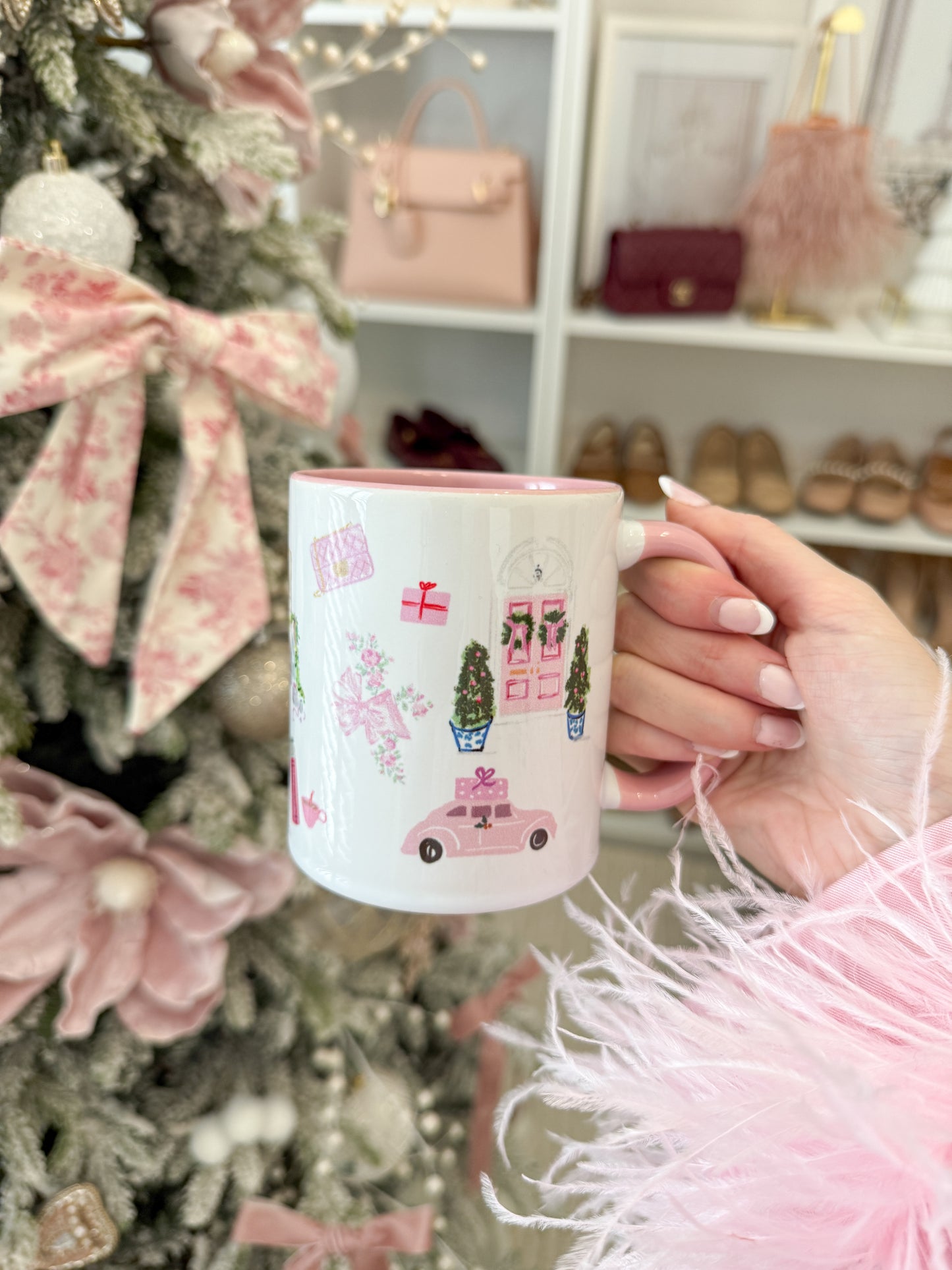 Pink Christmas Mug