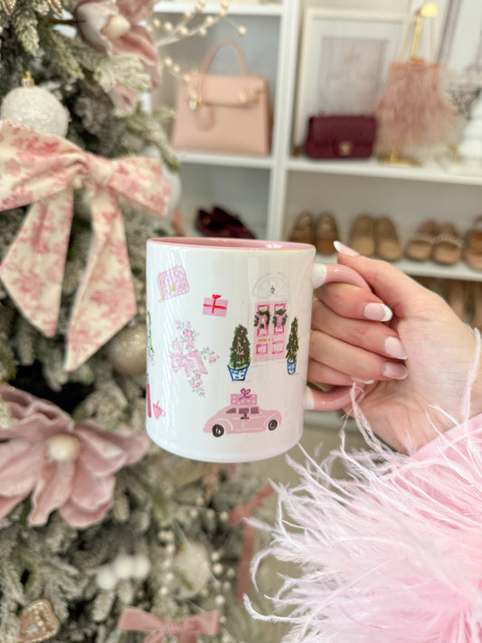 Pink Christmas Mug