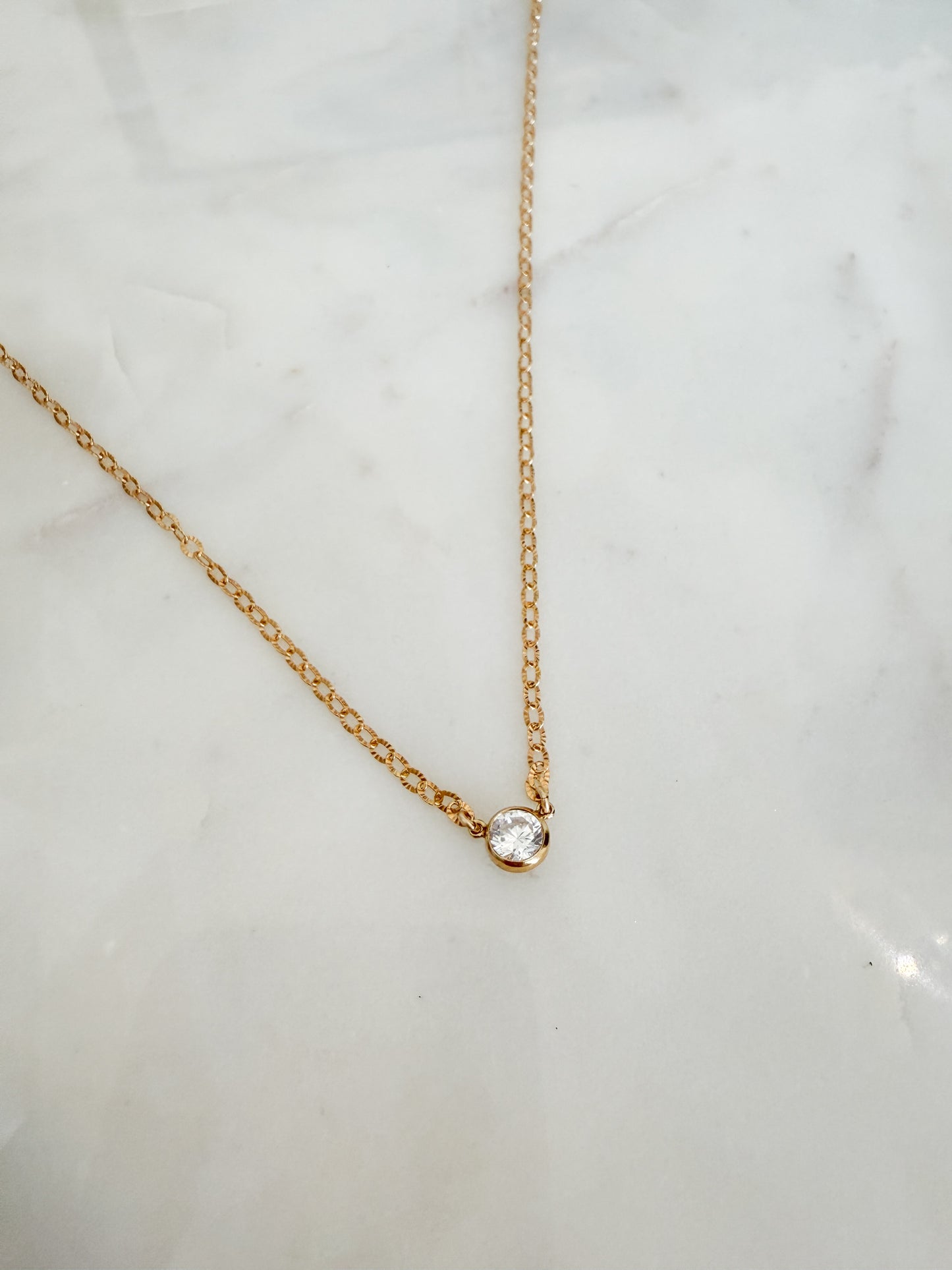 Essie Crystal Gold Filled Necklaced
