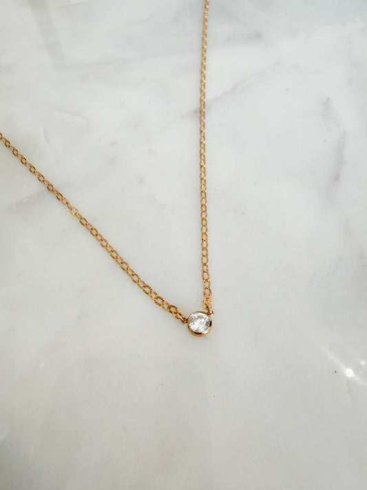 Essie Crystal Gold Filled Necklaced