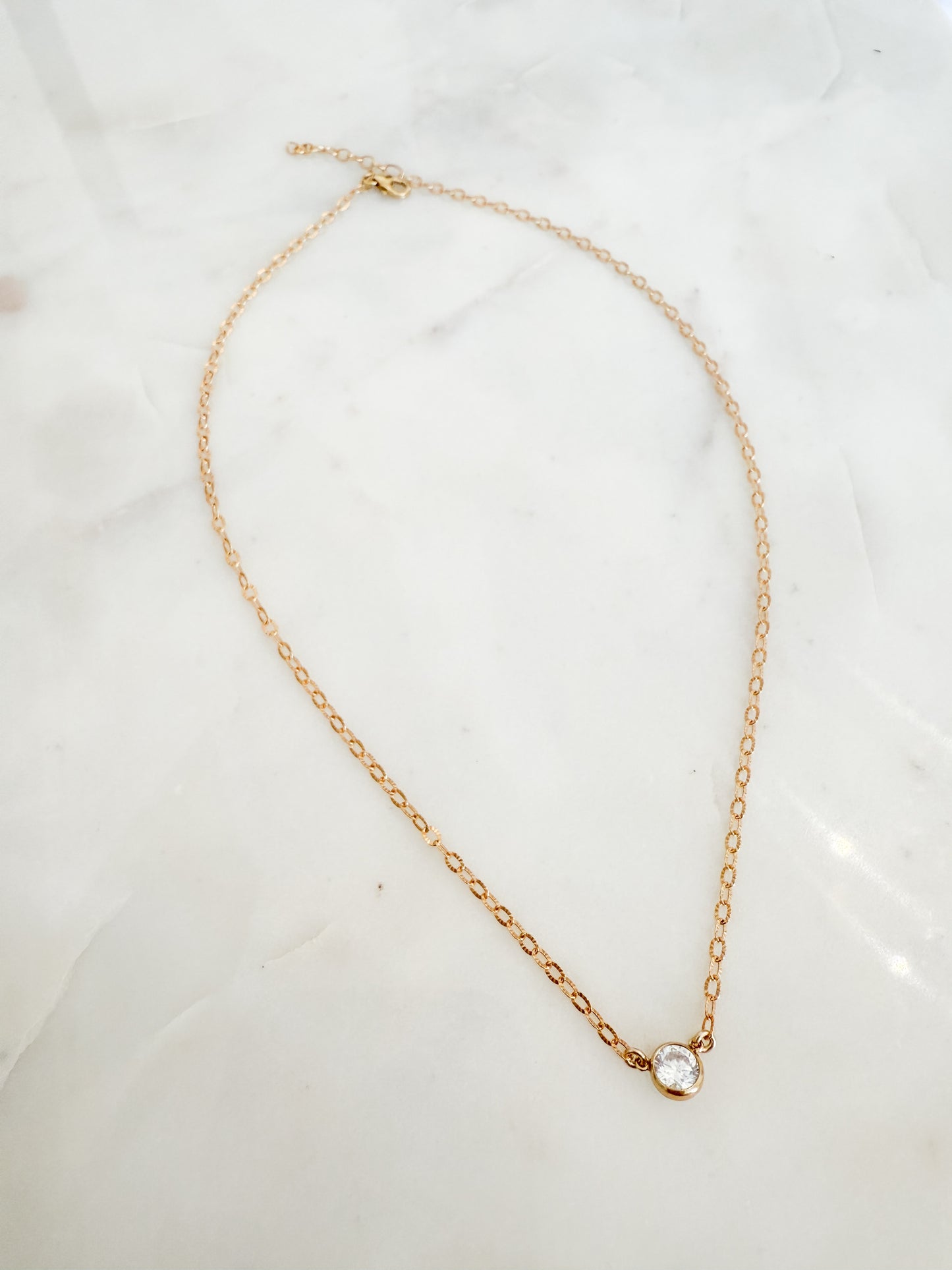 Essie Crystal Gold Filled Necklaced