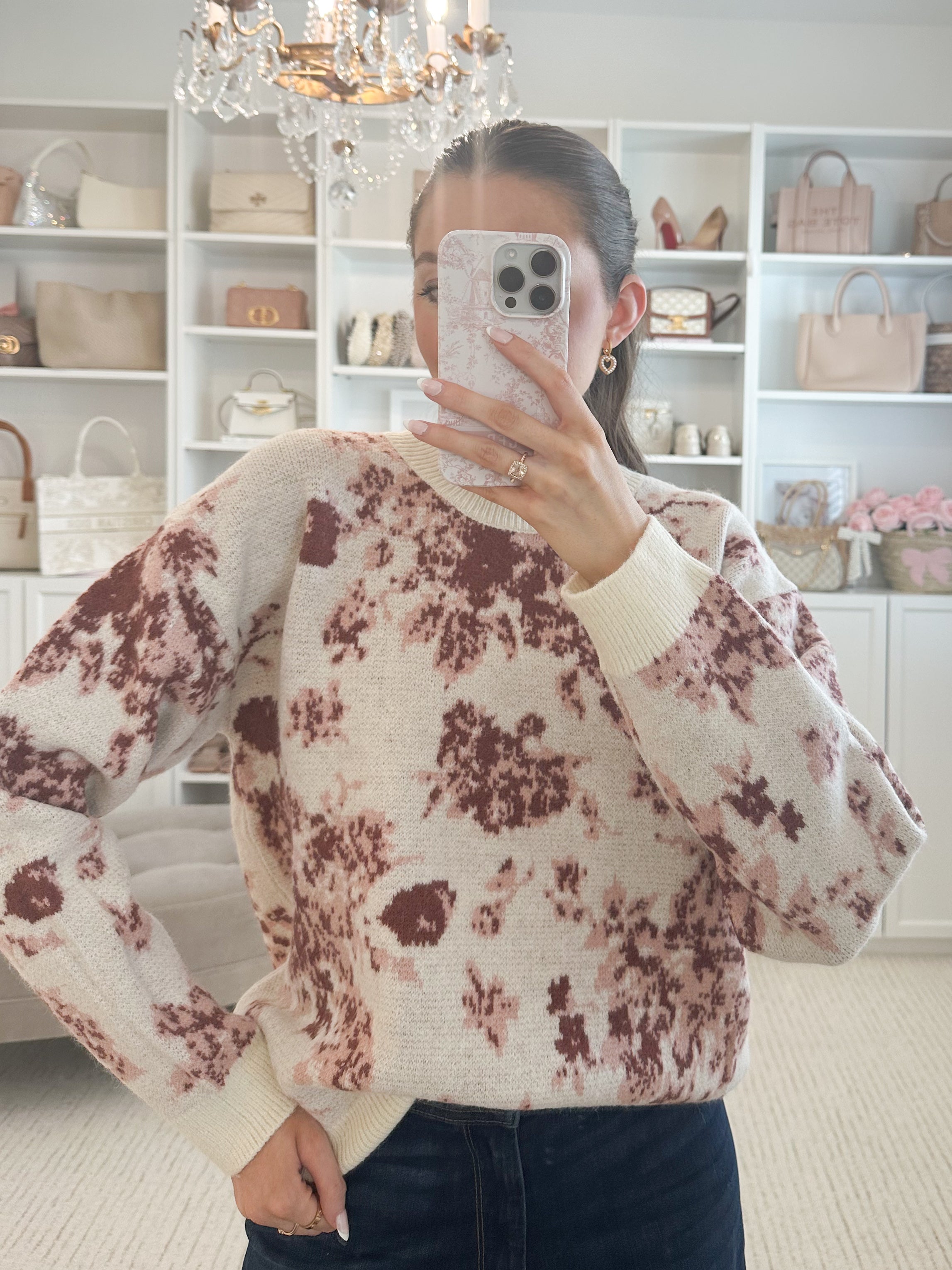 Je t'aime Fall Floral Sweater