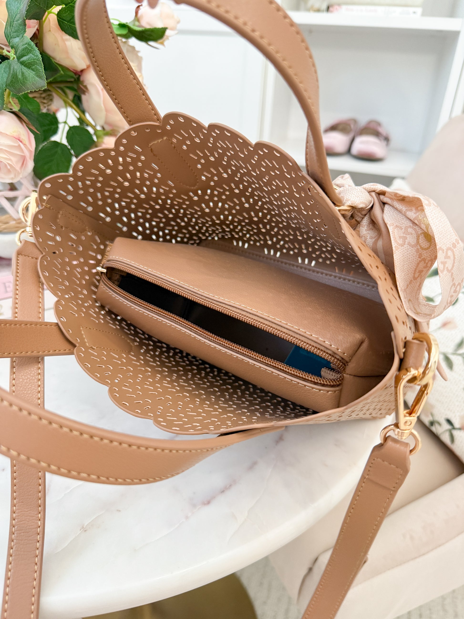 Scallop Charm Handbag