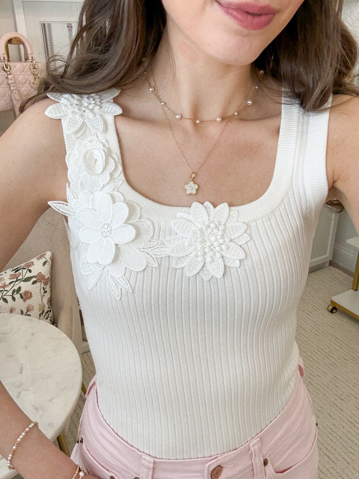 Fleurette Applique Tank