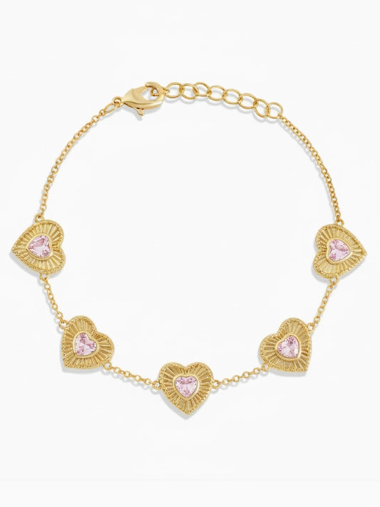 The Love Note Pink Heart Bracelet