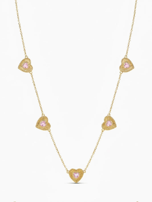 The Love Note Pink Heart Necklace